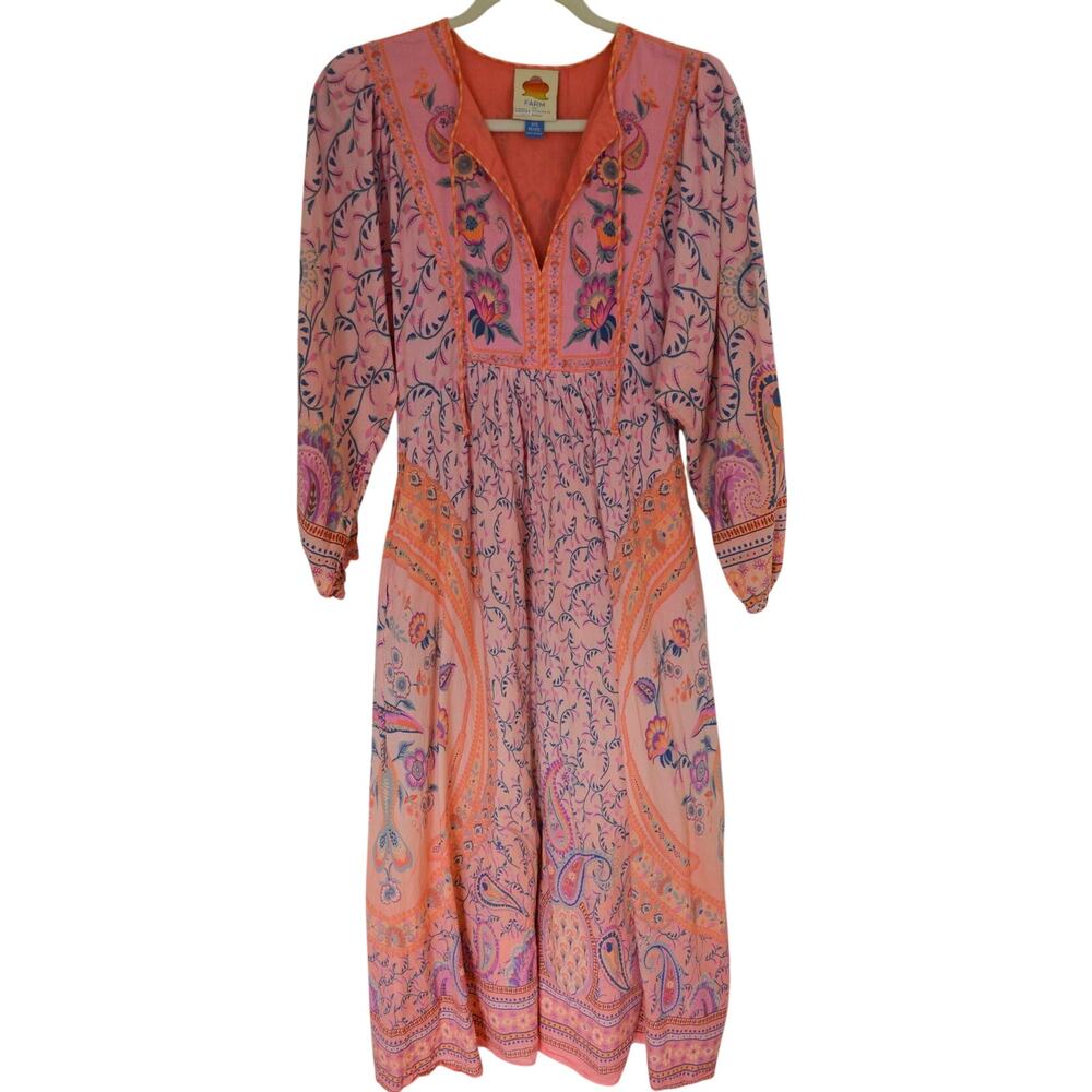 Farm Rio Mystical Winter Print Maxi Dress Size XXS Petite - Picture 2 of 6